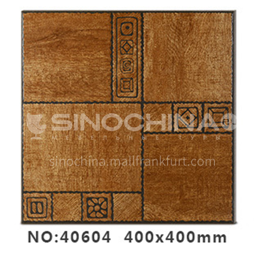 American country antique bricks imitation solid wood floor tiles rural style balcony courtyard   floor tiles-AWM40604 400x400mm